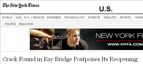 crack in bay bridge
